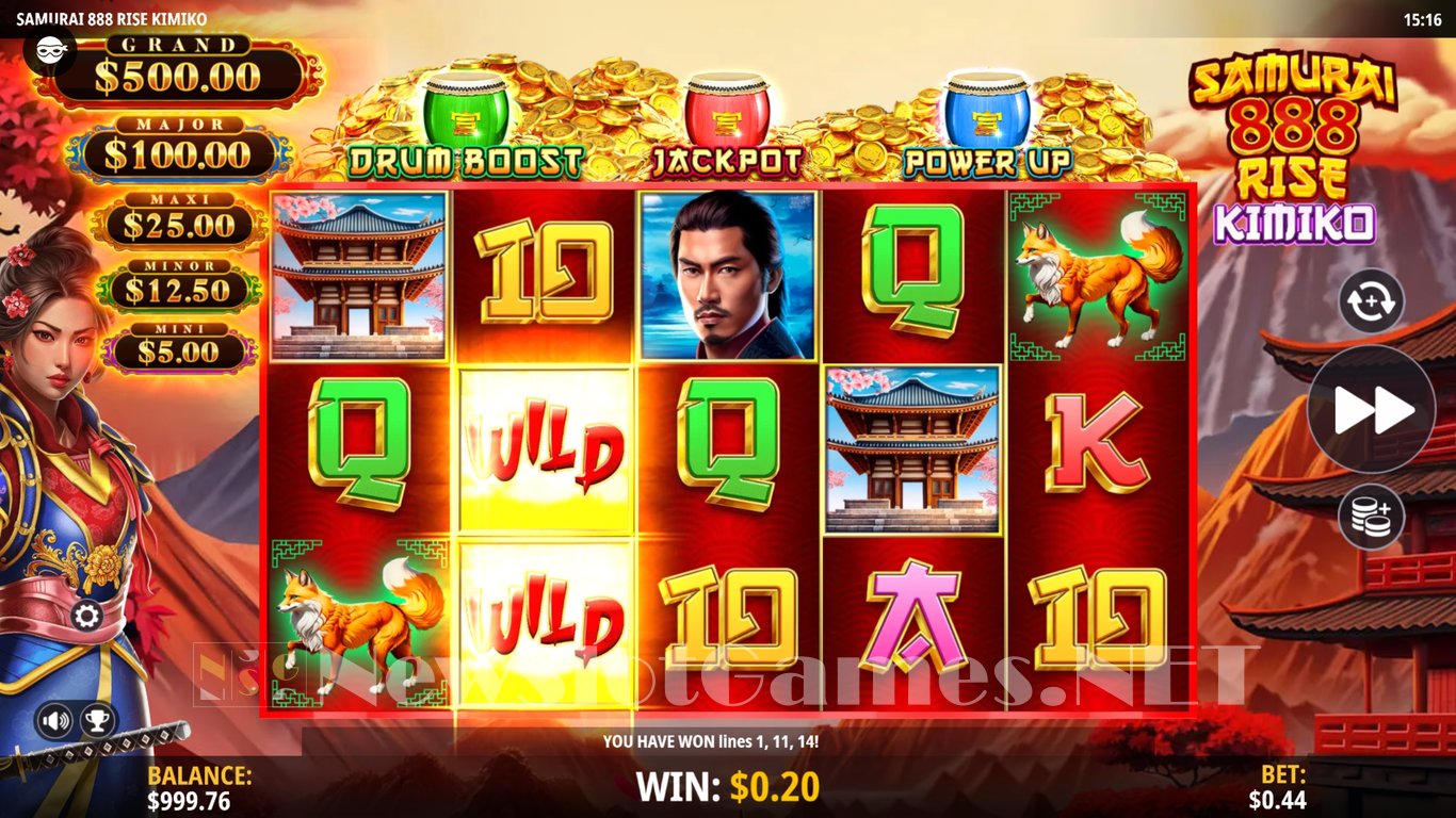 Samurai 888 Rise Kimiko Slot Demo Image