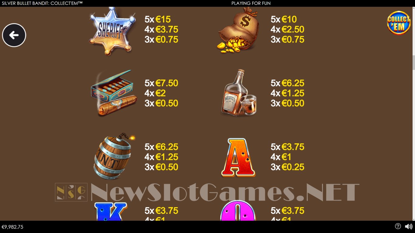 Silver Bullet Bandit Collect Em Slot Slot Image in Demo - pic. 7