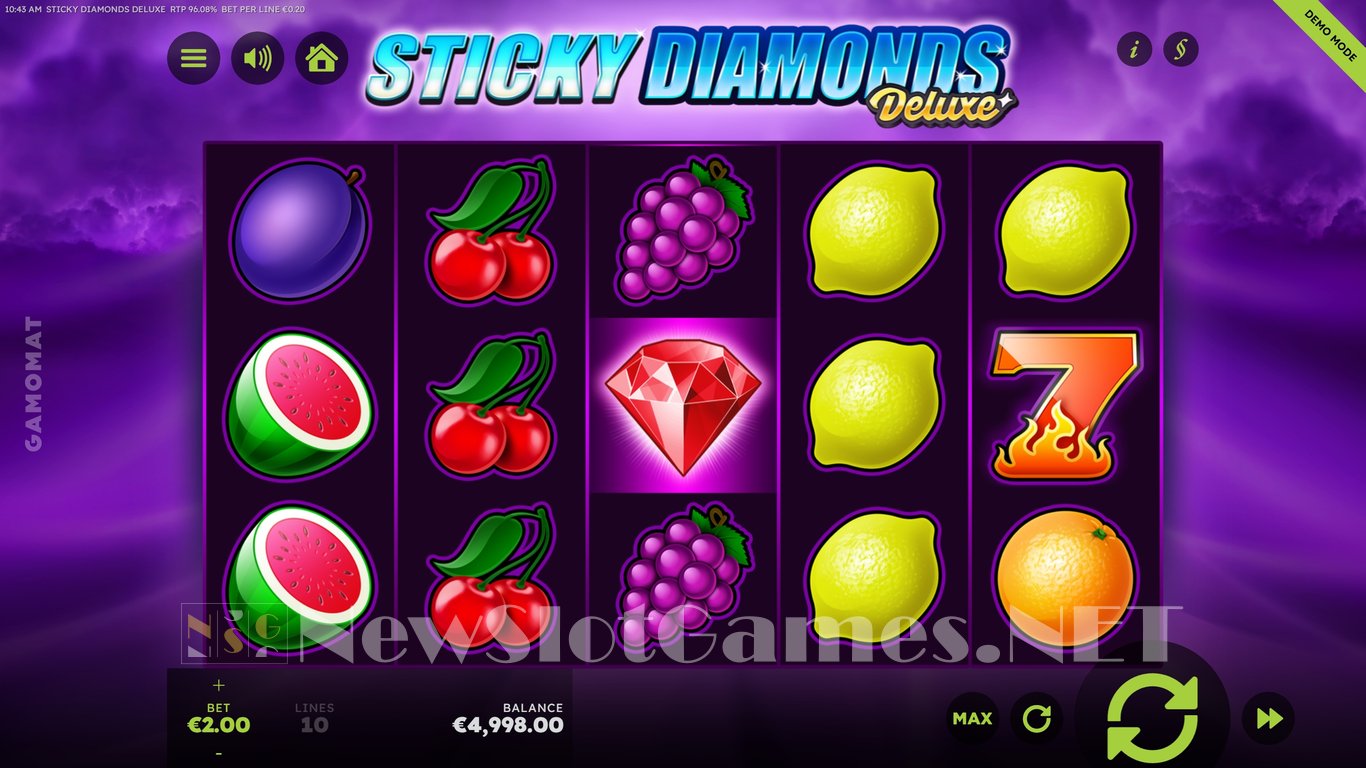 Sticky Diamonds Deluxe Slot Demo Image