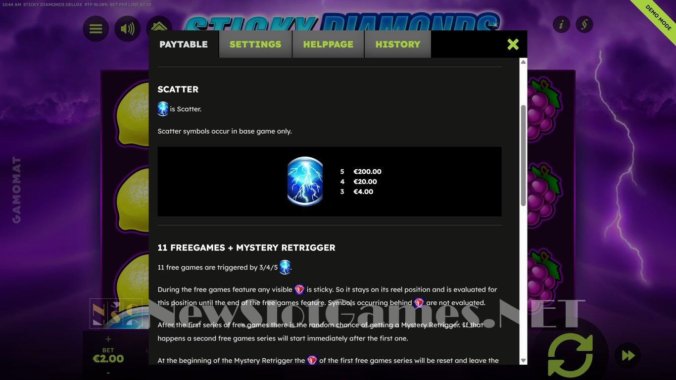 Sticky Diamonds Deluxe Slot Slot Image in Demo - pic. 4