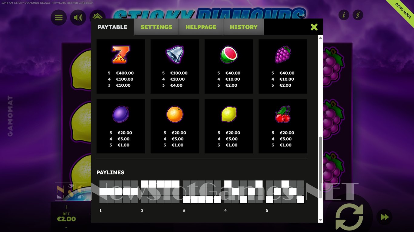 Sticky Diamonds Deluxe Slot Slot Image in Demo - pic. 5