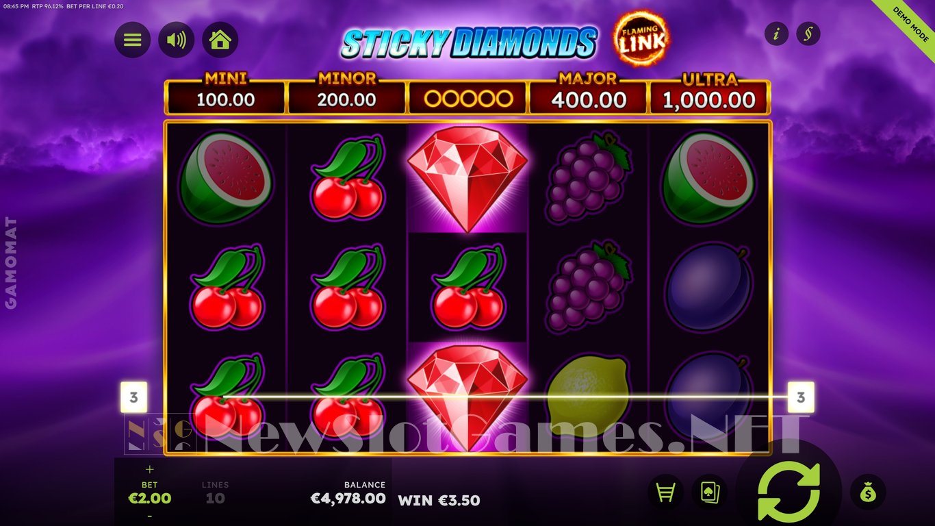 Sticky Diamonds Flaming Link Slot Slot Image in Demo - pic. 4