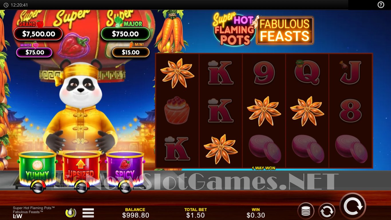 Super Hot Flaming Pots Fabulous Feasts Slot Demo Image