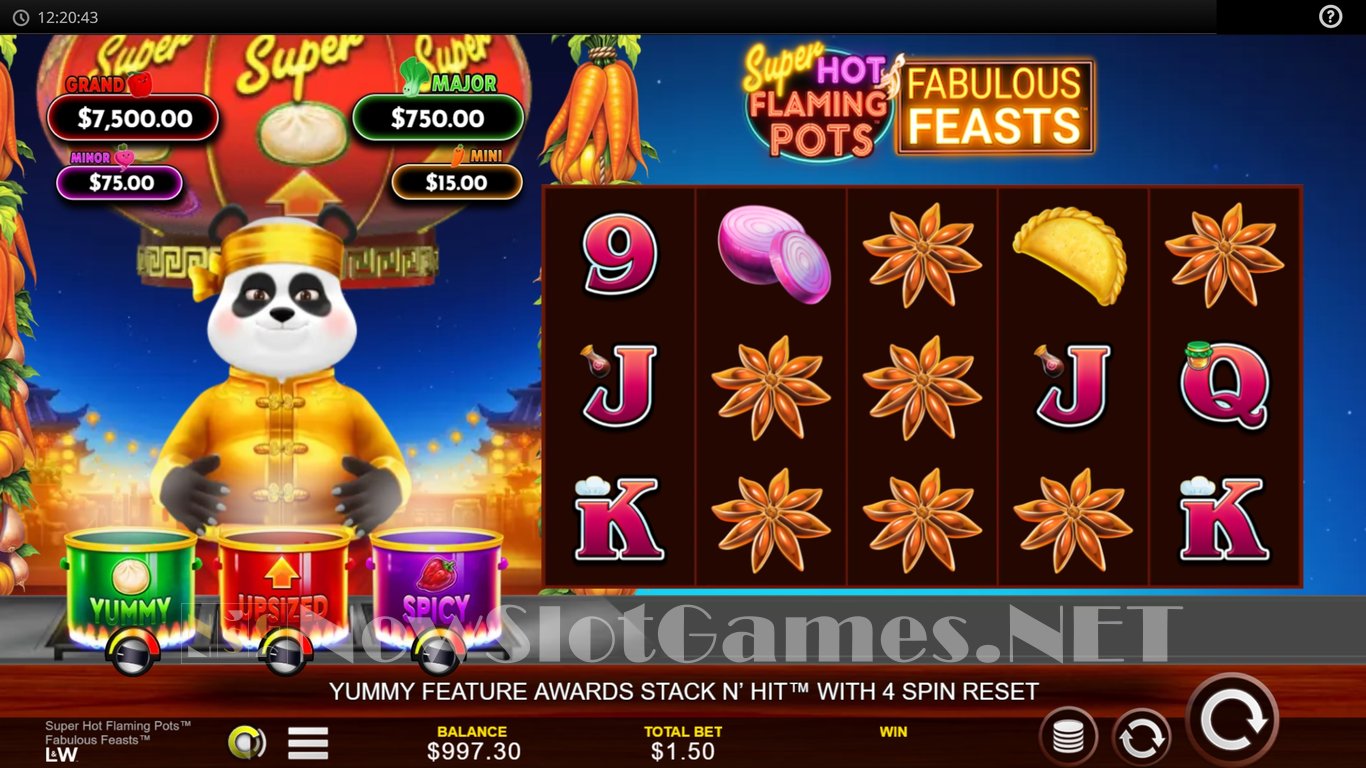 Super Hot Flaming Pots Fabulous Feasts Slot Slot Image in Demo - pic. 2
