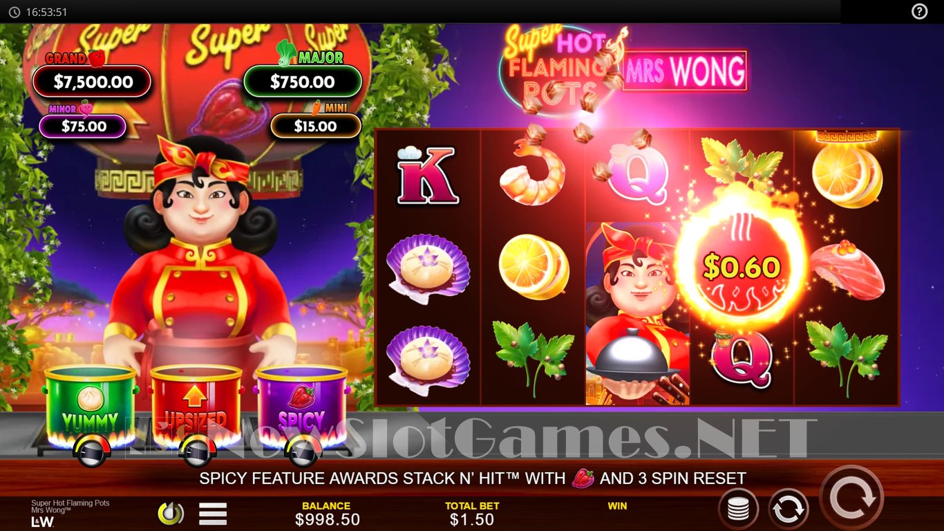 Super Hot Flaming Pots Mrs Wong Slot Demo Image
