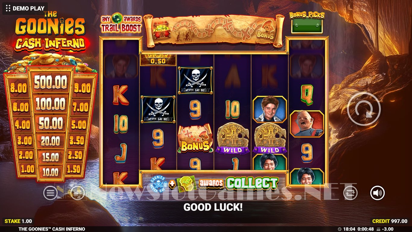 The Goonies Cash Inferno Slot Slot Image in Demo - pic. 2