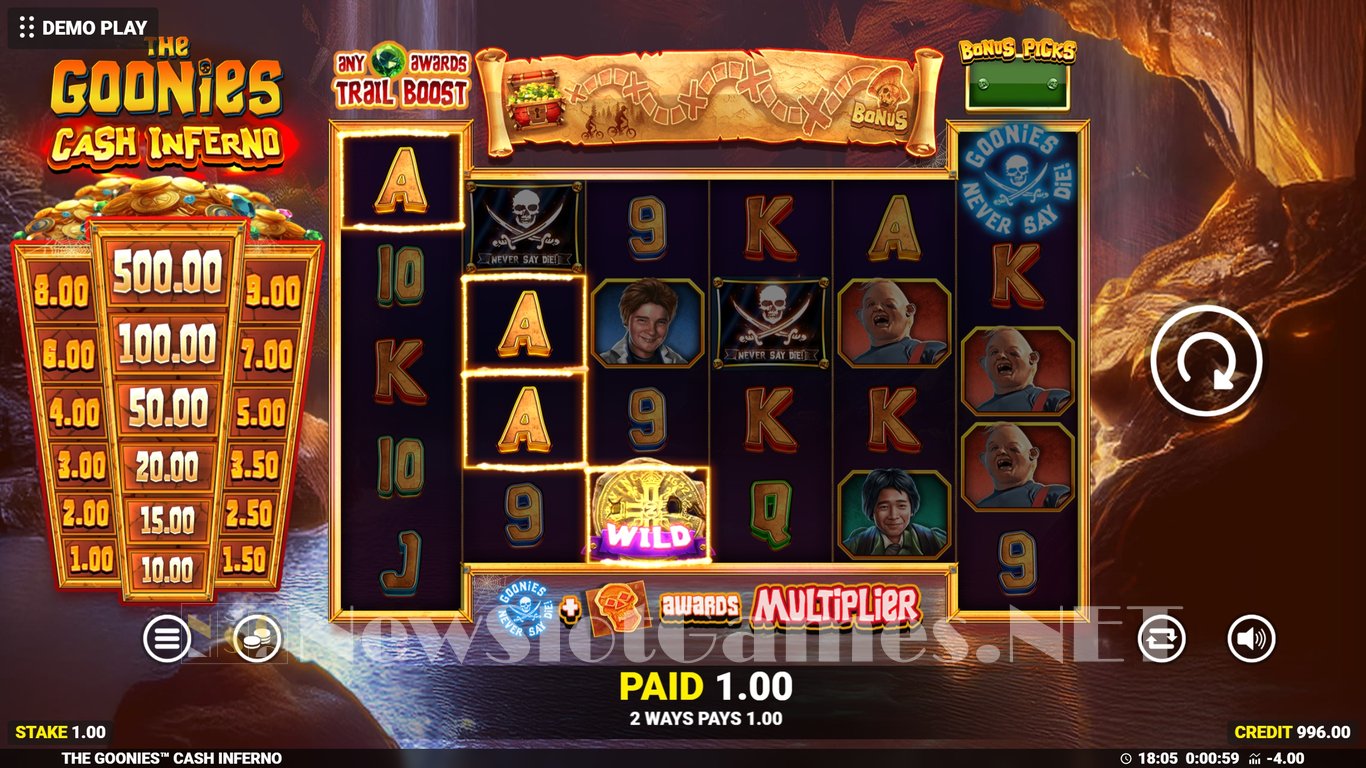 The Goonies Cash Inferno Slot Slot Image in Demo - pic. 3