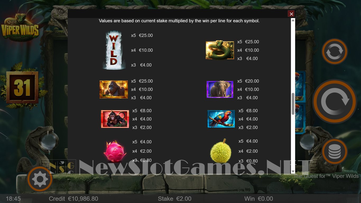 The Quest for Viper Wilds Slot Slot Image in Demo - pic. 4