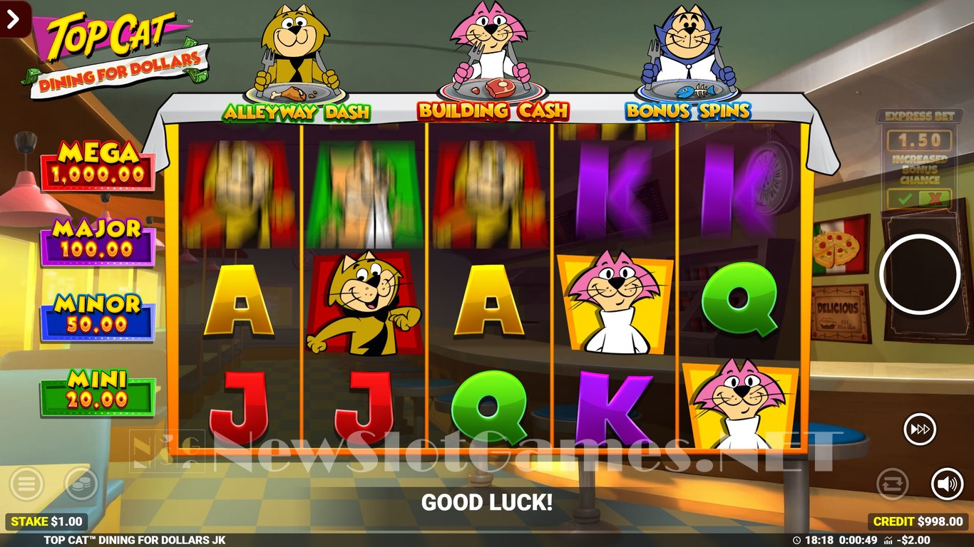 Top Cat Dining For Dollars Slot Demo Image