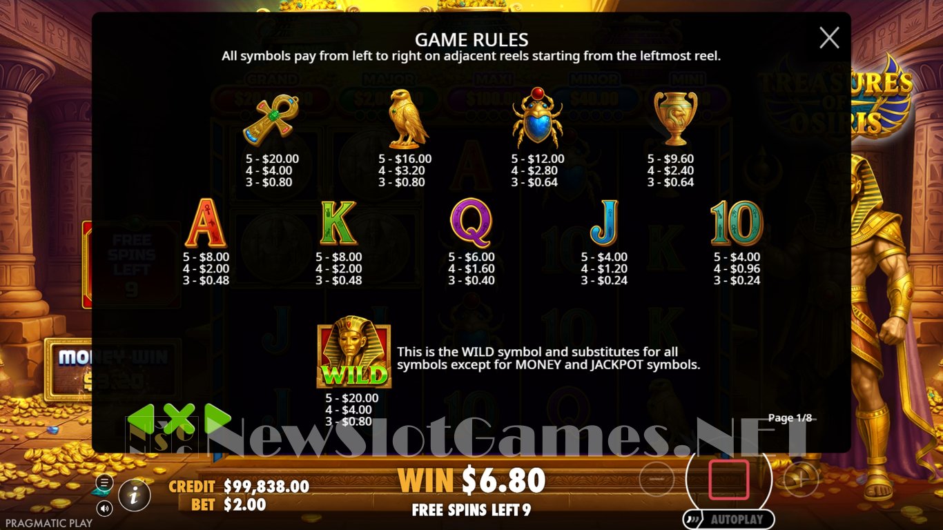 Treasures of Osiris Slot Slot Image in Demo - pic. 9