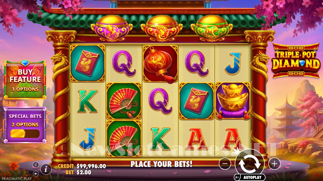 Triple Pot Diamond Slot Demo Image