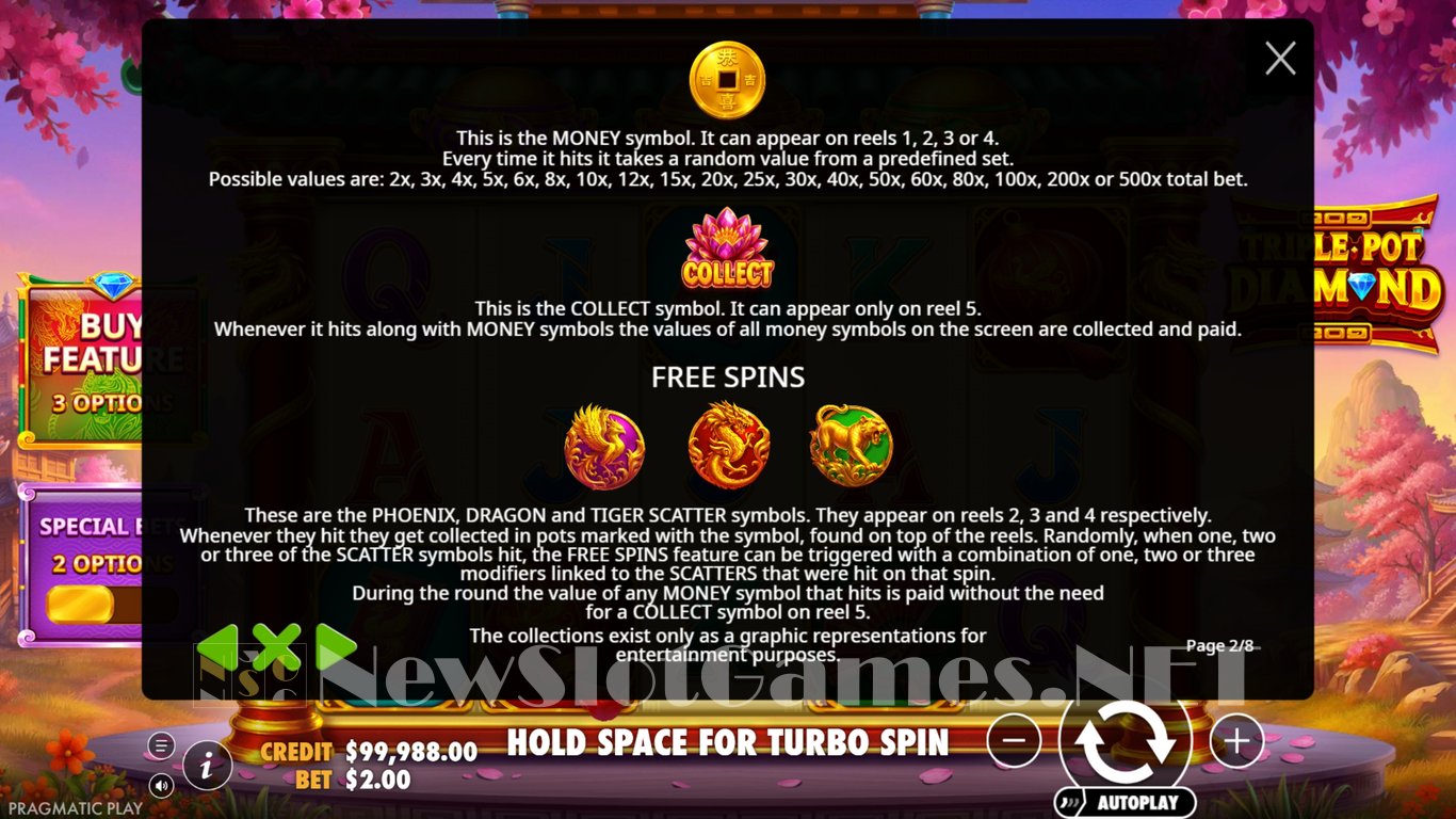 Triple Pot Diamond Slot Slot Image in Demo - pic. 4