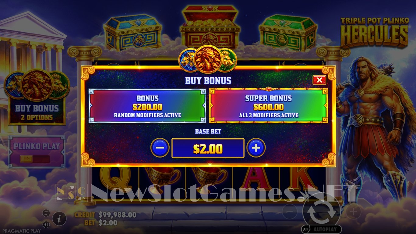 Triple Pot Plinko Hercules Game Slot Image in Demo - pic. 3