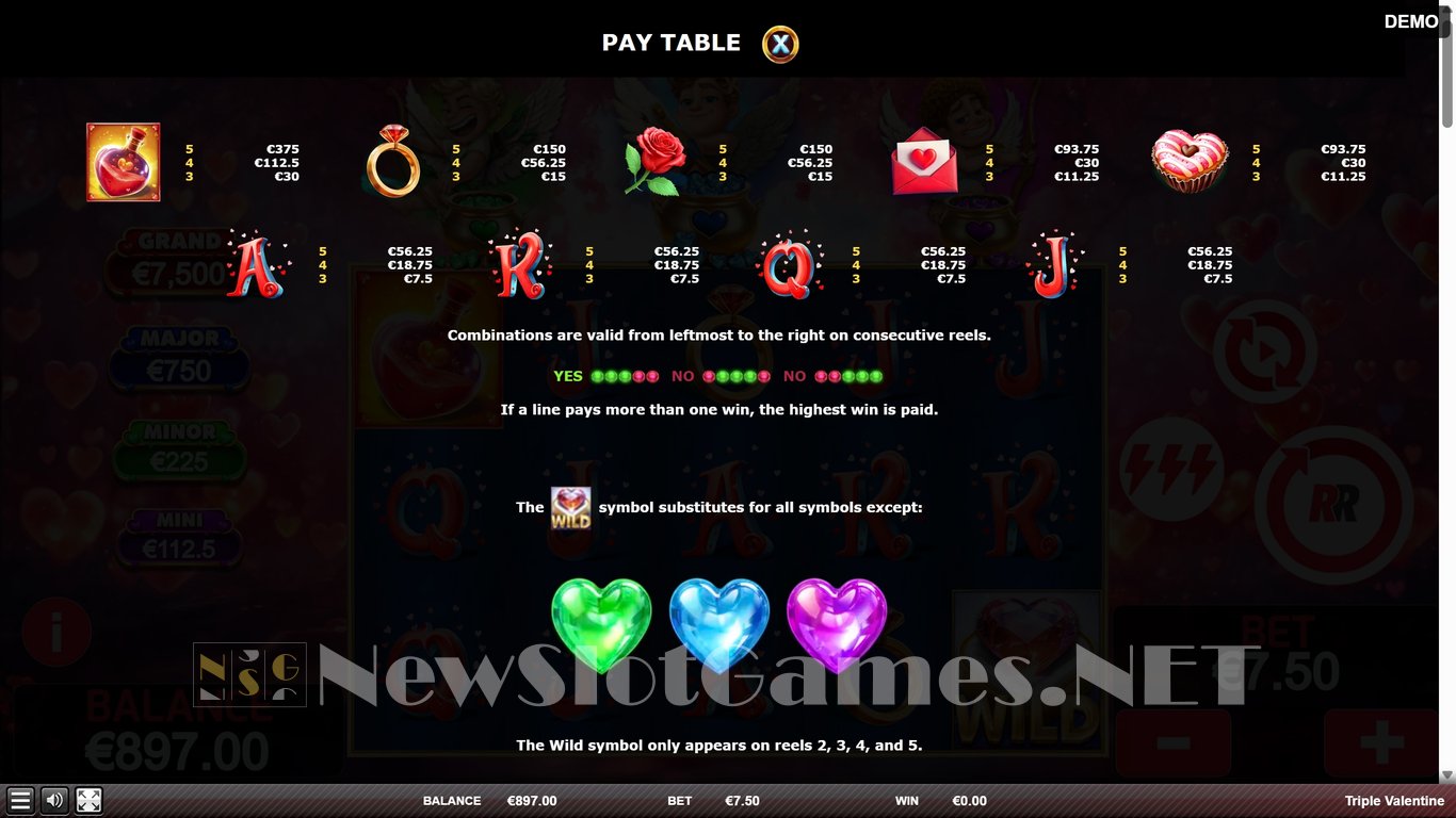 Triple Valentine Slot Slot Image in Demo - pic. 3