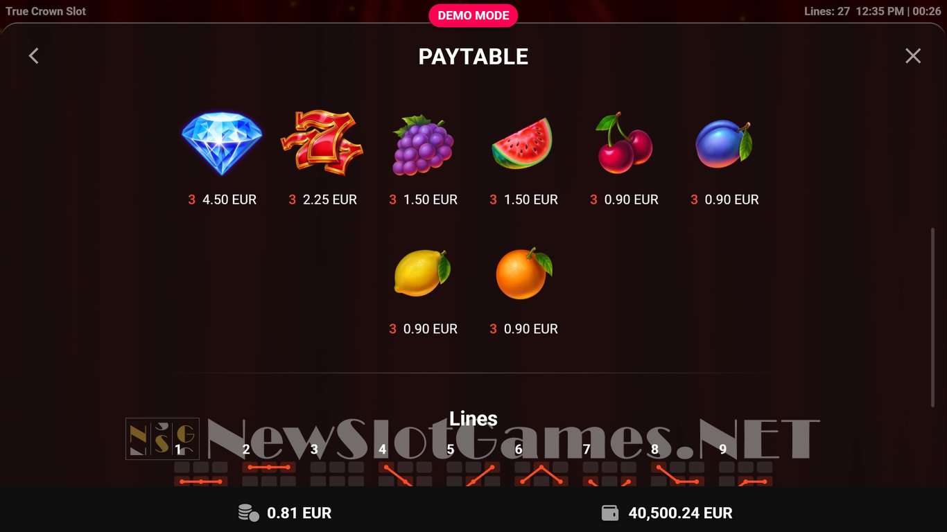 True Crown Slot Slot Image in Demo - pic. 4