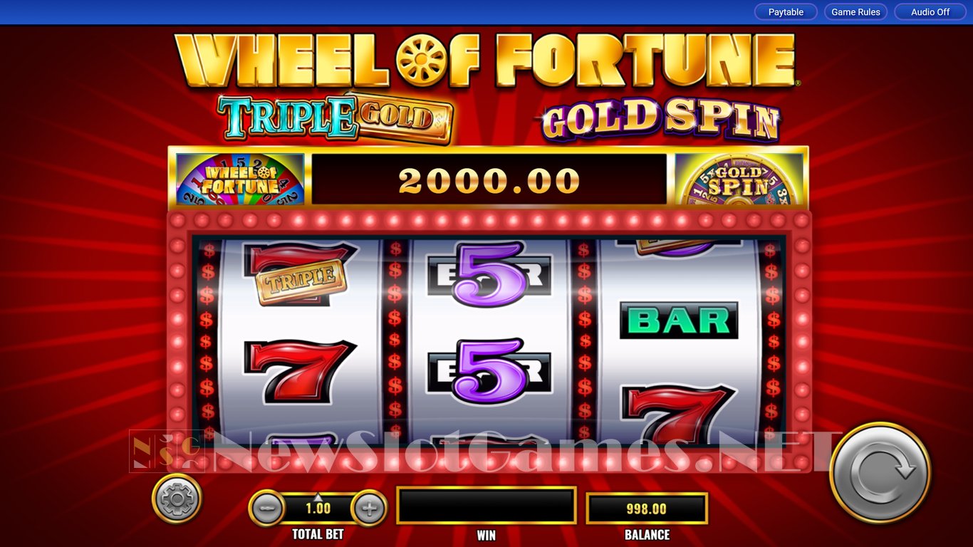 Wheel of Fortune Gold Spin Deluxe Triple Stars Slot Demo Image