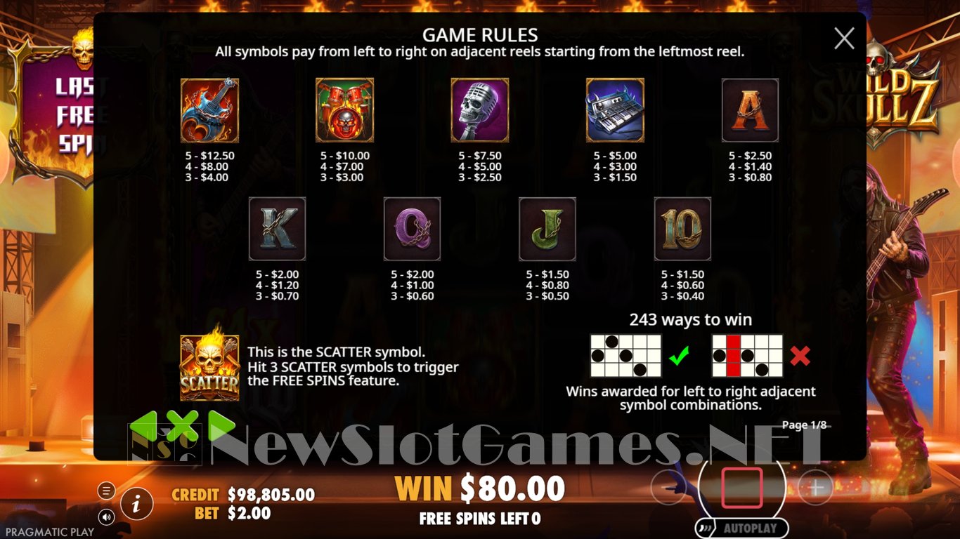 Wild Skullz Slot Slot Image in Demo - pic. 11