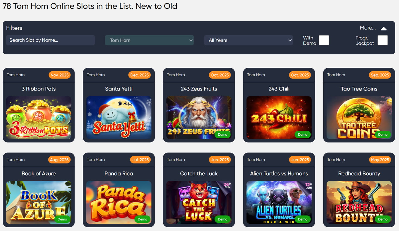 Tom Slots Tom Horn Slots: 88 Demo Games, Reviews, High-RTP List